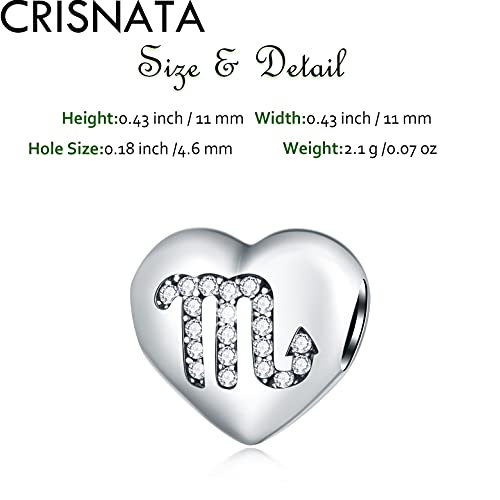 Plata de ley 925 horóscopo beads con corazón de constelación para pulseras 2