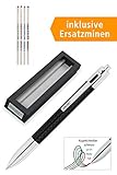 ZUVERLÄSSIG SCHREIBEN: Jede Mine hat ein hochwertiges Metallgehäuse und schreibt dokumentenecht, tropenfest und wasserfest in Strichstärke M mit Edelstahl Kugel.