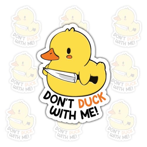 3Pcs Don't Duck With Me Sticker Gifts Funny I Don't Give A Duck Around and Find Out Waterproof Stickers Cute Quack Duck with Knife Vinyl Decal for Laptop Water Bottle Toolbox Phone Case Cars 3"