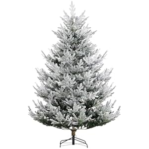 HOMCOM 75 Foot Artificial Christmas Tree Pine Hinged Xmas Tree with 1218 Realistic Branches Steel Base Auto Open Green