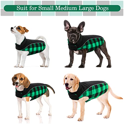 Kuoser Reversible Dog Coat, Warm Waterproof Dog Jacket, British Style Plaid Dog Winter Coats, Puppy Cold Weather Vest Windproof Outdoor Clothes Dog Snow Jackets For Small Medium Large Dogs #TOP2