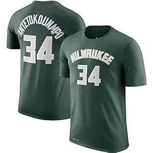 Bucks Giannis Antetokounmpo #34 Jongen Basketbal Kleding, Basketbal Jersey Training Korte mouw Sport Top T-Shirt Mesh…