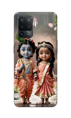 Image of Printed Hard Back Cover for Oppo F19 Pro Back Cover (Radha Krishna Love -J2) -190724(EA)