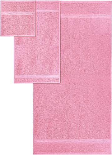 Utopia Towels 8 Piece Towel Set - 2 Bath Towels, 2 Hand Towels and 4 Washcloths Cotton Hotel Quality Super Soft and Highly Absorbent (Pink)