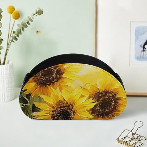 Support de télécommande tournesols en cuir PU à 5 compartiments pour contrôleur - 8