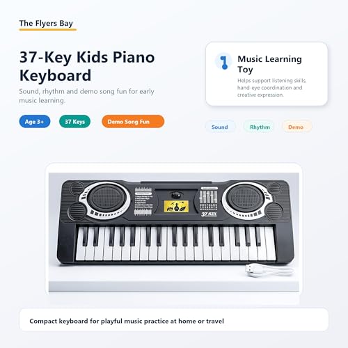 Image of The Flyers Bay 37-Key Mini Electronic Piano for Kids 3+ | Compact Multifunctional Musical Keyboard Toy | Educational Music Learning Toy | Sound, Rhythm & Creativity Development | My First Piano
