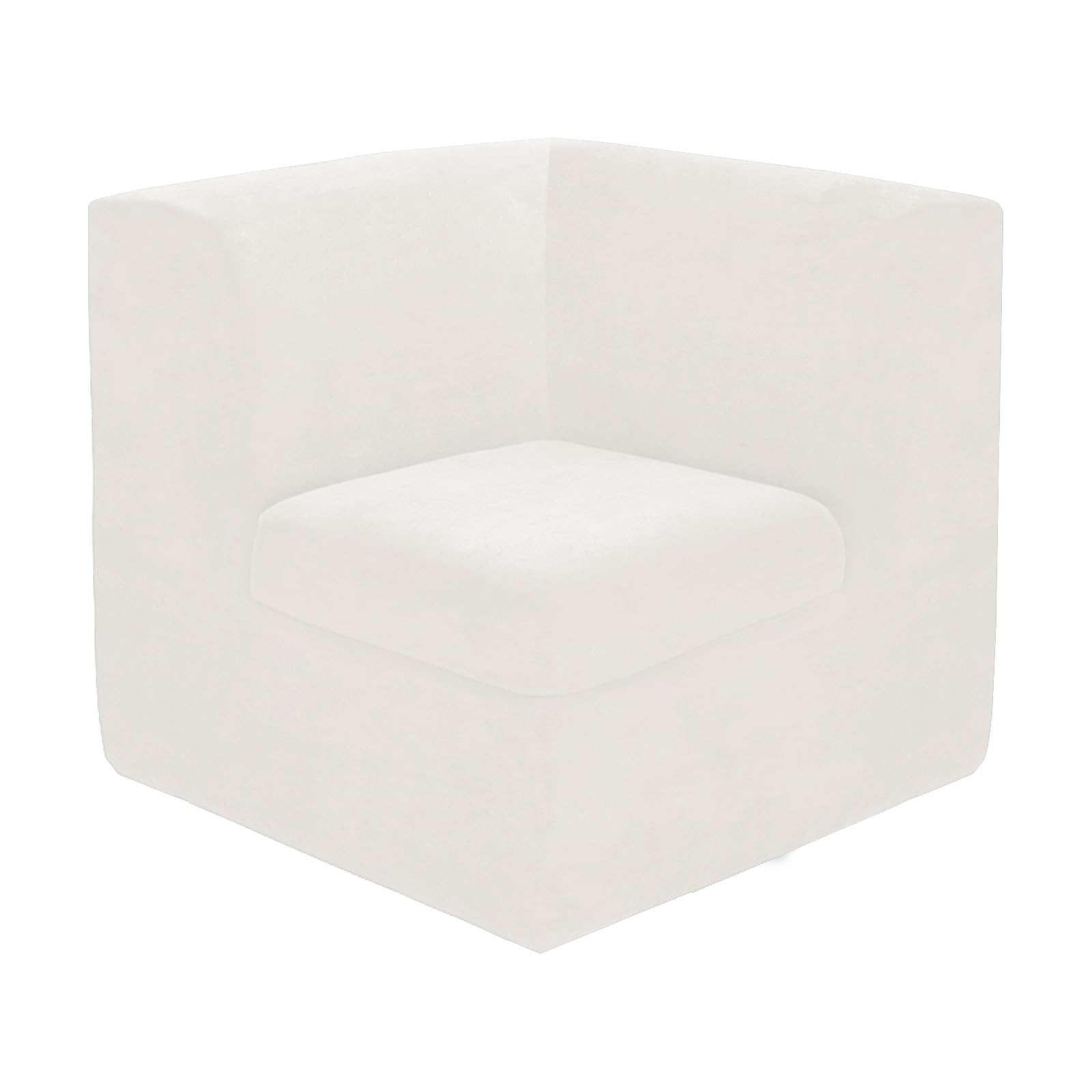 KYJSW L Shape Corner Sofa Cover Stretch Velvet Sectional Couch Covers 1/5/6/7 Seater Sofa Slipcovers Soft Non-Slip Furniture Protector (Ivory,Large 1 Seat-C 2 PCS)