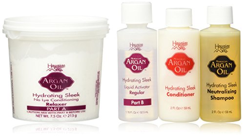 Hawaiian Silky Argon Oil Hydrating Conditioning Relaxer Essential Fatty Acids Hawaiian Silky No Lye Conditioning Regular Kit