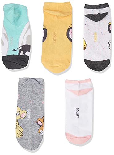 Disney Womens Lion King 5 Pack No Show Casual Sock, Assorted Pastel, Shoe Size 4-9 Us #TOP2