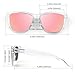 LINVO Polarized Sunglasses for Women Men, Clear Frame Colorful Mirrored Sun Glasses with UV Protection