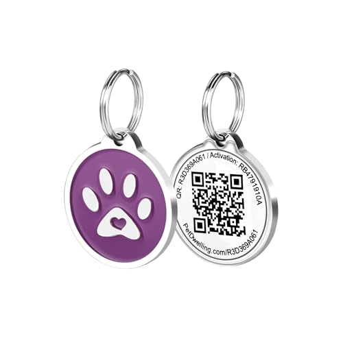 Médaille identification QR code chien et chat profil en ligne violet - 7