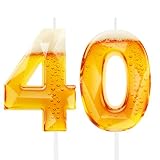 Divertidas velas de cumpleaños con temática de cerveza para hombres, decoración de pastel de 40 cumpleaños para amantes de la cerveza, suministros de fiesta de diseño novedoso para papá, marido