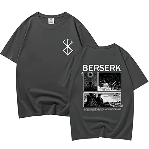 nicamaikoo Japan Tecknad Berserk T-shirt med o-hals Guts T-shirts Snygga Basic T-shirts GutsT-shirts Present till animeälskare