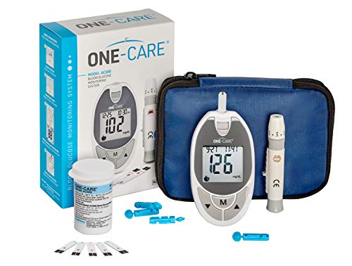ONE-CARE™ Diabetes Testing Kit: Blood Glucose Monitor System with Blood Sugar Meter, 10