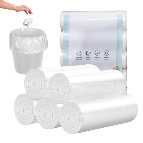 Sacchetti biologici per la spazzatura, 100 pezzi, Sacchetti Per Rifiuti Biodegradabili 10 litri per cucina e ufficio, Bianco, 45 x 50 cm