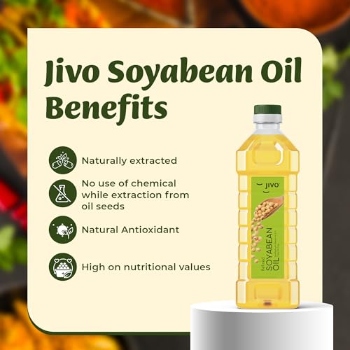 Image of Jivo Soyabean Oil | Chemical Free Cooking Oil for Roasting, Frying & Baking | Rich in Omega 3 & 6 | Light & Daily Use Oil | 1 Litre (Pack of 2)