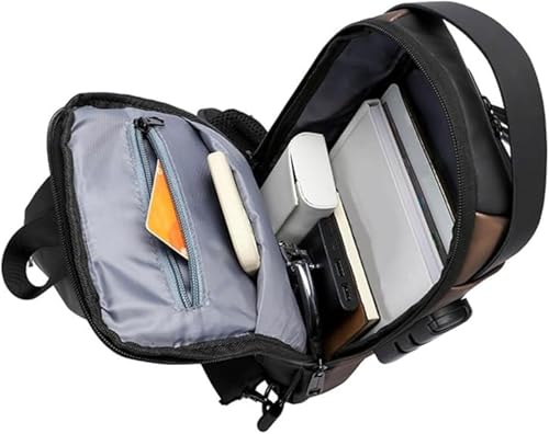 Auricz Bag, Carbon Fiber Streamline Anti-Theft Sling Bag, Lock Sports Waterproof Anti-Theft With Password Lock (Black)3