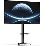 XTRARM Proton Support TV mobile sur roulettes avec étagère, pour locaux