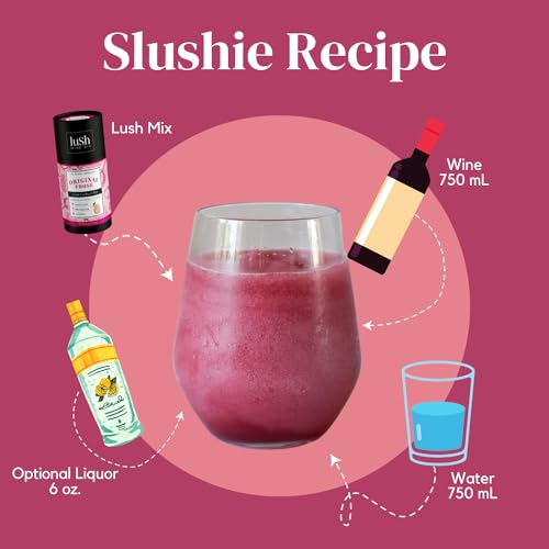 Lush - Organic Cocktail Mixers, Drink Mix for 11 Servings of Frozen Wine Slushies, Margaritas, Simple Syrup Cocktails - Original Frose - 1 Pack