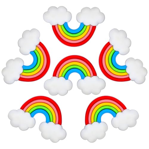 EXAOMBLE Imanes de Nevera Arcoíris Pequeños, Kit de 6 Unidades, Pegatinas Magnéticas para Pizarra y Oficina, Decoración Funcional para Cocina y Espacio de Trabajo