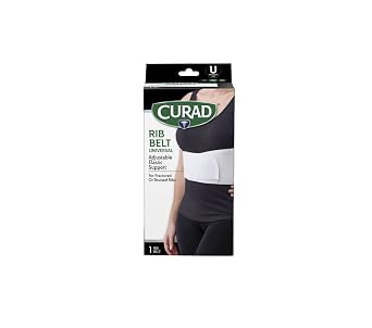 CURAD 6 in Universal Elastic Rib Belt, Adjustable Compression Wrap for Men and Women, Breathable Support for Broken, Bruised or Injured Ribs, Comfortable Fit for Everyday Wear, Fits 28" - 50" Around Ribs, Unisex, 1 Count