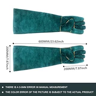 Tylulikaty 23inch Animal Handling Gloves, Animal Control Gloves Bite Resistant Snake Proof Cowhide Reinforced Leather Protection Dog Training Glove for Cats Scratch Reptiles Birds Falcon Grabbing