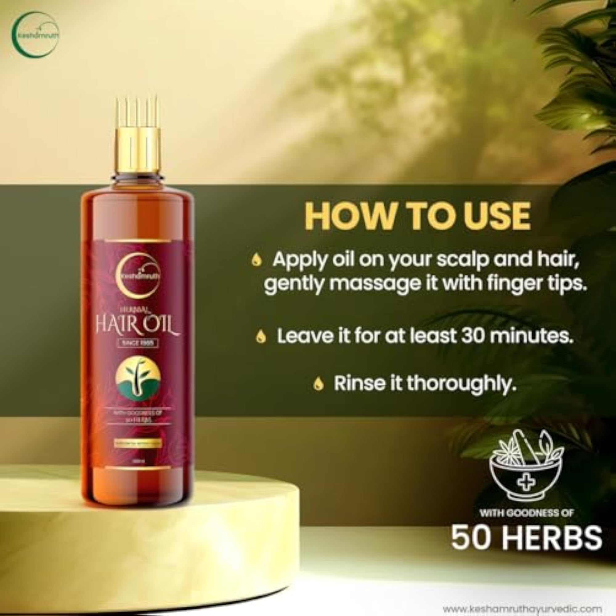 Herbal Hair Oil with 50 Herbs, 100 ML
