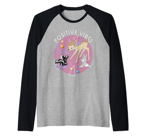 T-shirt Baseball Bambi Disney Panpan et Fleur style raglan des années 90