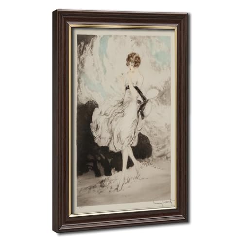 Impression Art Déco haut de gamme de l'illustration Lillies par Louis Icart