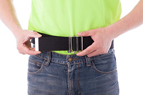 Image of COW&COW Transfer and Gait Belt with Metal Buckle - Transfer Walking and Standing Assist Aid for Caregiver Nurse Therapist 2 inches (Black, 40 inch) Extra Small Size for Children's use