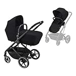 CYBEX Balios S 2-in-1 Kinderwagen, Einhand-Faltmechanismus, Ab Geburt bis 22 kg (ca. 4 Jahre), Deep Black mit schwarzem Gestell
