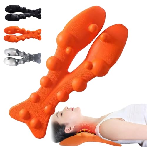 Lune Restnode, masseur de point de déclenchement du col de l'utérus, masseur de point de déclenchement et outil de libération occipitale pour le soulagement des douleurs au cou et aux épaules (orange)