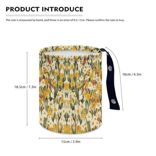 Image of Yellow Florals Car Front Seat Can Leak Proof Front Seat Back Seat Garbage Container Bag Kitchen Rubbish Bin Fashion Vehicle Organization Bin