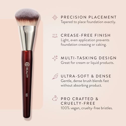 image for BK BEAUTY BRUSHES - 101 CONTOURED FOUNDATION BRUSH - Contoured Foundat