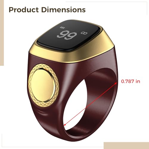 Smart Tasbih Zikr: anillo digital contador de oraciones con bluetooth y pantalla grande 3