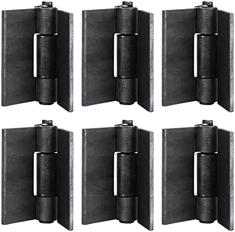 BlueDex 6 Pack Metals 4-3/8"x4-1/8” Heavy Duty Weldable Hinges -Thickness 5 mm Weld On Hinges - Solid Steel Butt Hinge Design for Heavy Gates & Doors - Corrosion & Rust Resistant
