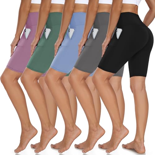 Diu Life 5 Pack High Waist Biker Shorts for Women...
