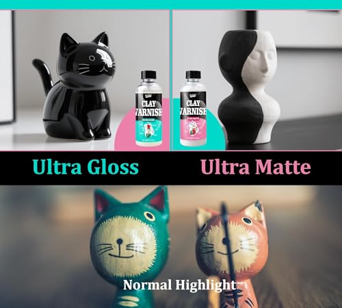 Miniatura 4 de Barniz Para Arcilla Secado Al Aire, 100 Ml De Barniz De Alto Brillo Y 100 Ml De Sellador Mate, Resistente A Los Arañazos, Al Amarilleamiento Y Al Agua, Barniz Acrilico Para Cerámica, Madera Y Pintura