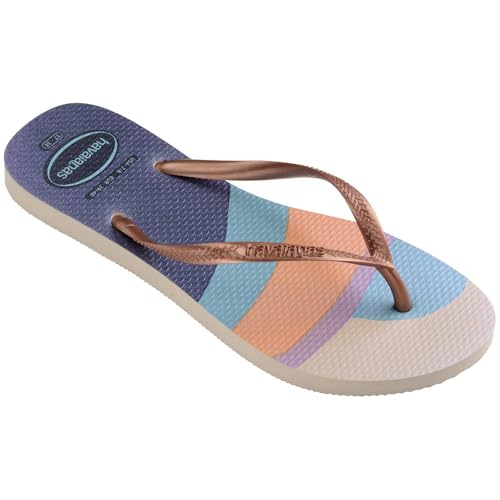 Havaianas Women's Slim Palette Glow Flip Flops Sandals, Beige, 7/83