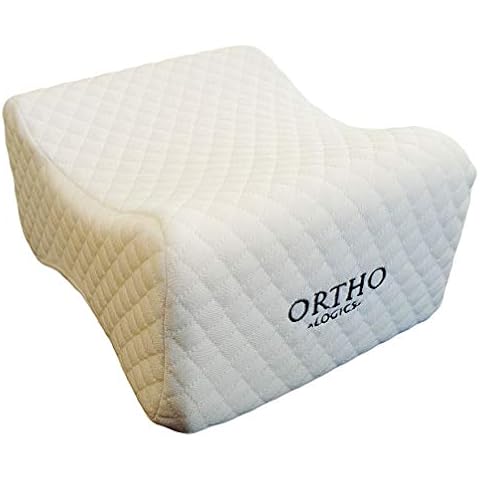ORTHOLOGICS Knee Pillow - Memory Foam Leg Pillow Ideal for Back Knee Pain Side Sleepers Hip Pregnancy Spine Pillow OL14 Cover
