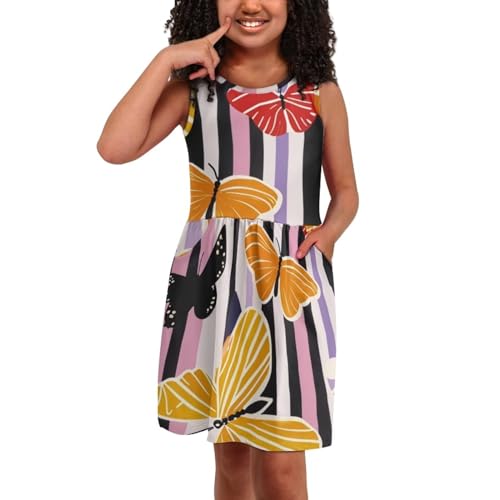 Cute Animal Dress for Girls Sleeveless Loose Fit Summer Dresses with Pockets Swing Sundress3