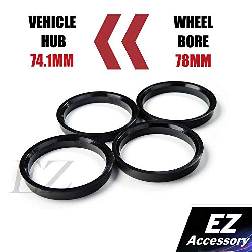 Hub Centric Ring Set 78.0mm Wheel Bore OD To 74.1mm Hub ID Compatible With Some BMW 5 Series M5 X5 - Thumbnail 4