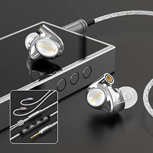 BASN Metalen PRO 4 Drivers in-Ear Monitors Headphones for Musicians, Noise Isolating Enhanced Bass Sound Earphones with CNC Metal Craft Shell, Wired Upgraded Detachable MMCX Cables(White) — view 5