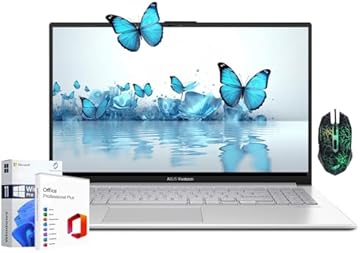 Vivobook 15 GO Laptop, 15.6" FHD PC Laptops, AMD Ryzen 5 7520U 4-Core, 16GB DDR5 RAM• 512GB SSD• Fast Charging• 180° Lay-Flat, Webcam Sheild, Windows 11 Pro, MS Office 2021