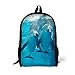 School Backpack, 3D Print Ocean Dolphin Pattern 17 Inch Bookbag