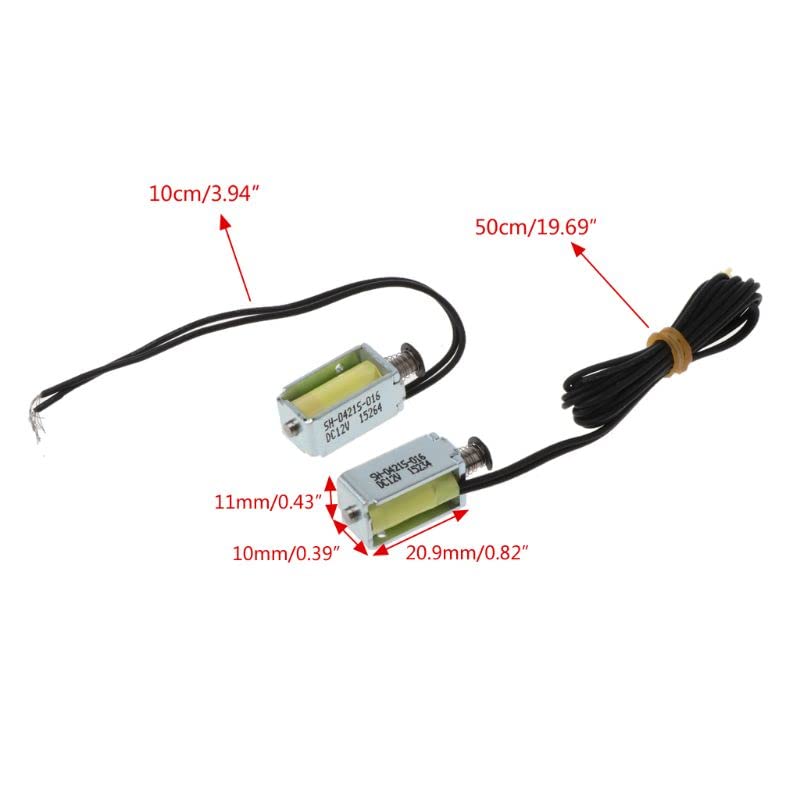 Mini válvula solenoide DC 12V tipo push-pull con electroimán de marco abierto cable de 10 cm 7