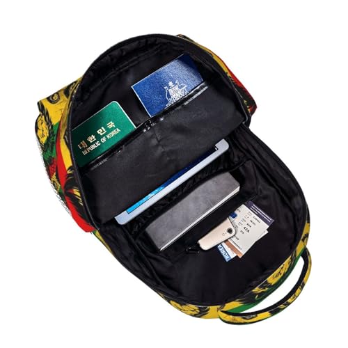 Sac à dos ordinateur résistant à l'eau motif rasta lion noir protégeant votre PC des chocs