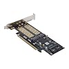 Cablecc PCI Express PCI-E 3.0 & Dual SATA to NGFF NVME MSATA M-Key B/M-Key SSD Card Adapter 3in1