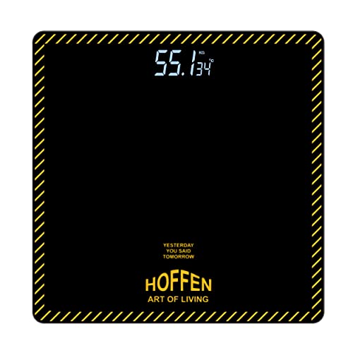 Image of Hoffen (Made in India) Digital Electronic LCD Personal Weight Machine for Body Weight Fitness Weighing Scale with Two Years on Call Warranty (Orange)