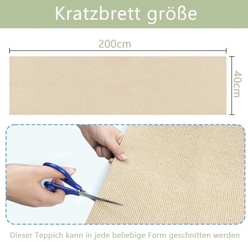 Selbstklebende Kratzschutzmatte für Sofa & Wand, 40x200 cm kratzschutz Sofa Katze - Trimmbarer Schutz gegen Katzenkratzer Couch Schutz von DIY Krallen Katzenteppich